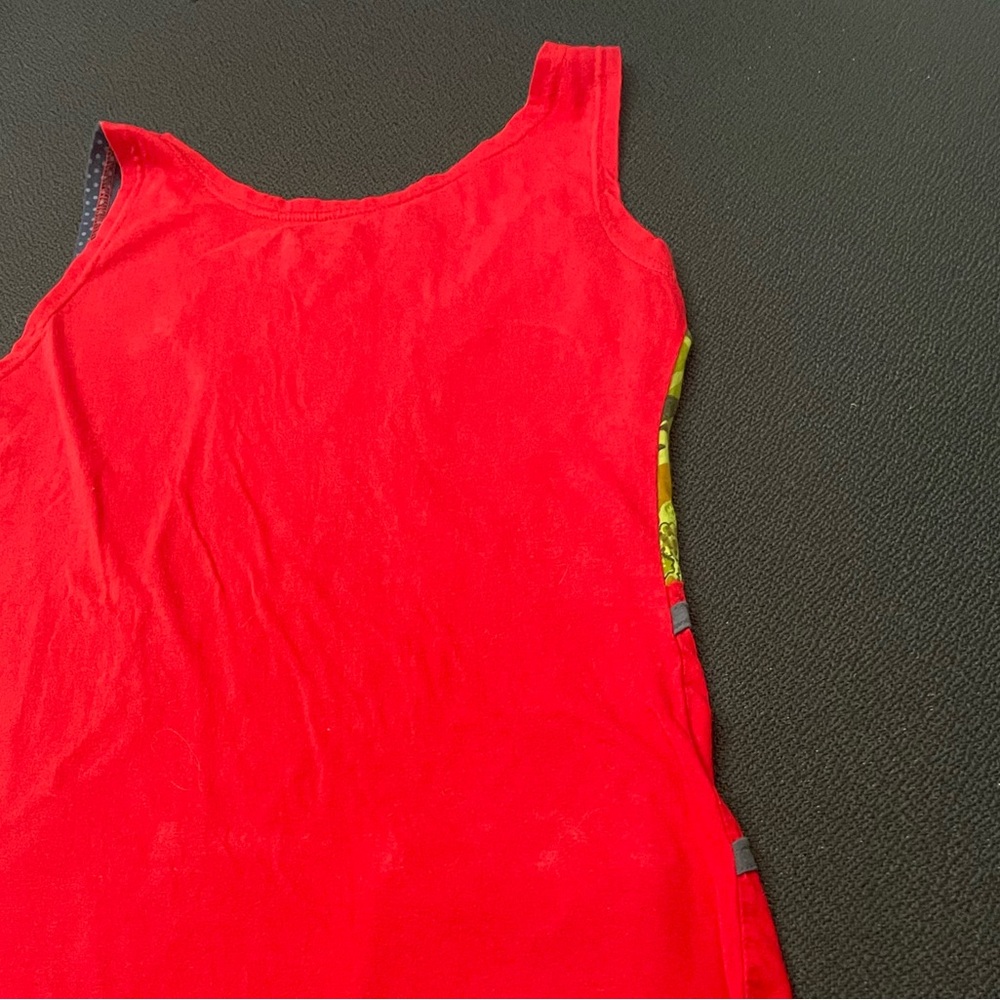 Nari Alliance red sleeveless dress w/ unique appliqué & embroidery sz M - Picture 7 of 12